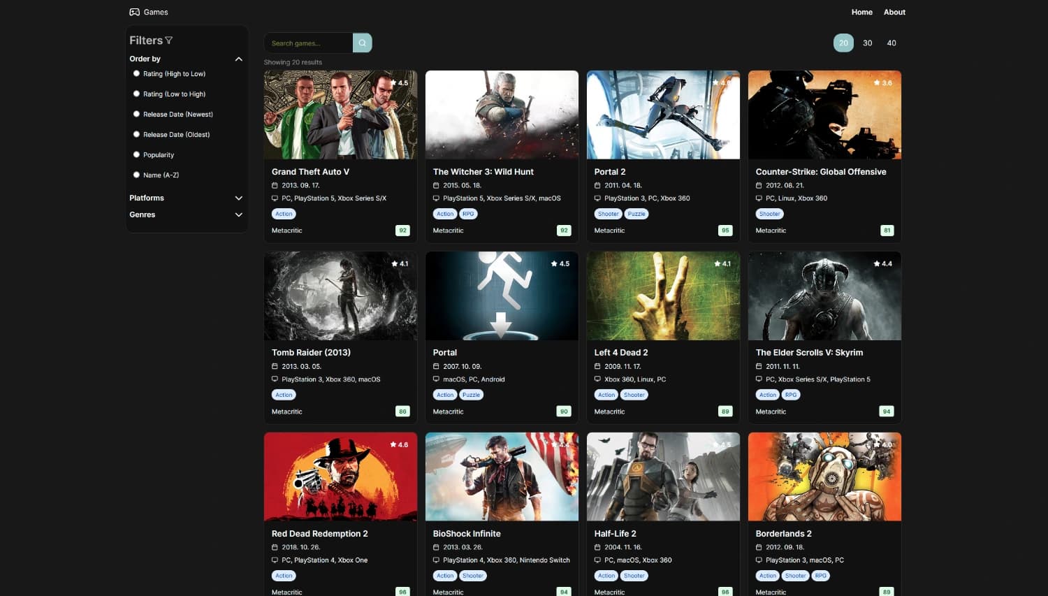 GameHub - játék kereső platform