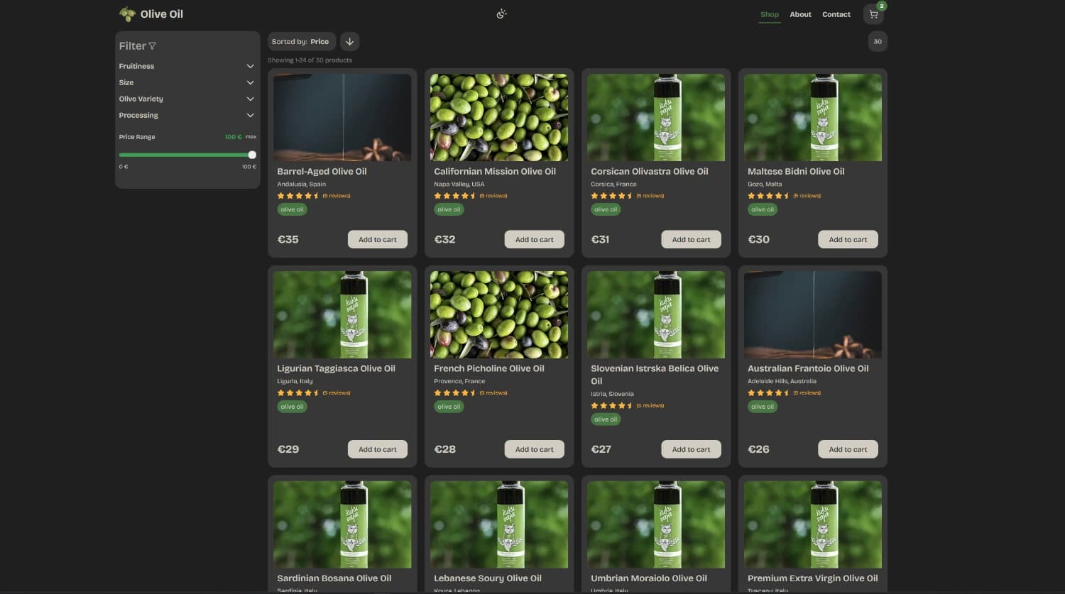 Ecommerce - Olive Oil Store design ONLY thumbnail